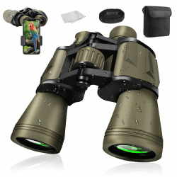 Leistungsstarkes Fernglas für Erwachsene 20x50 🌟 HD Nachtsicht Braun Angebot bei HelloDeals