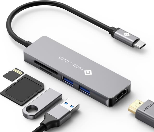 NOVOO USB C Hub (5-in-1) Aluminium mit HDMI 4K Adapter 😎🚀