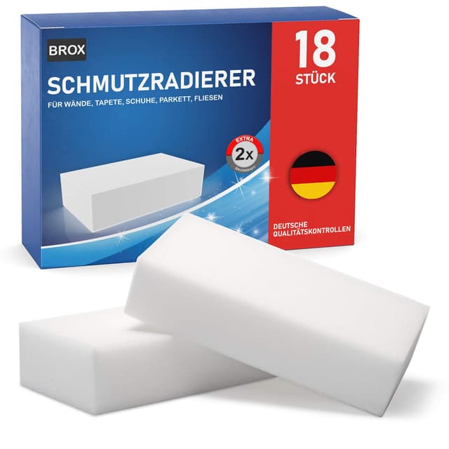 BROX® Schmutzradierer - 18x Schwamm - Radierschwamm für Haushalt, Auto & Schuhe