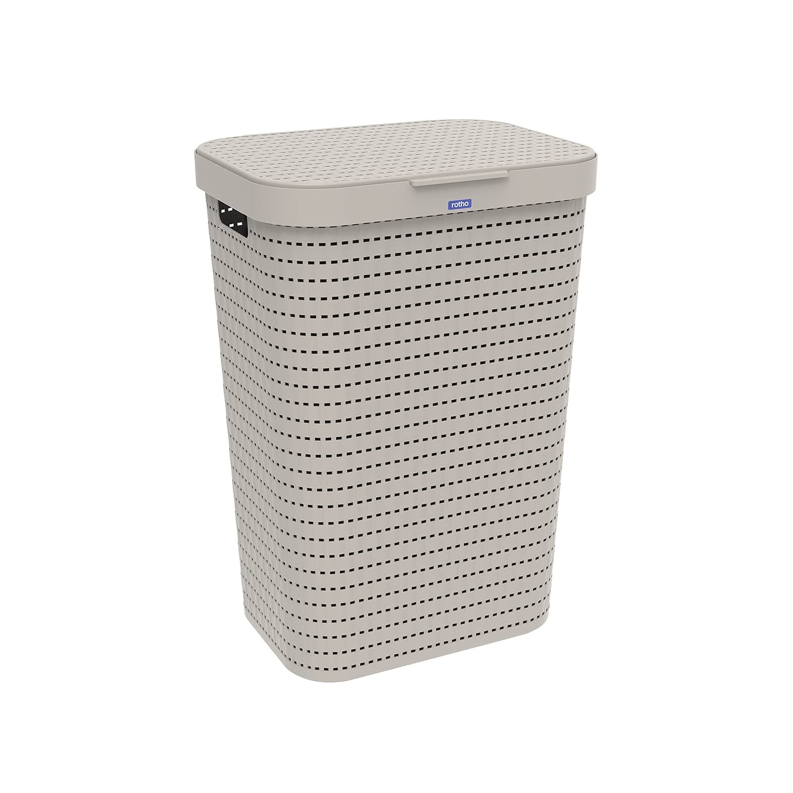 Rotho Country Wäschesammler 55l mit Deckel, Kunststoff (PP) BPA-frei, cappuccino 🧺