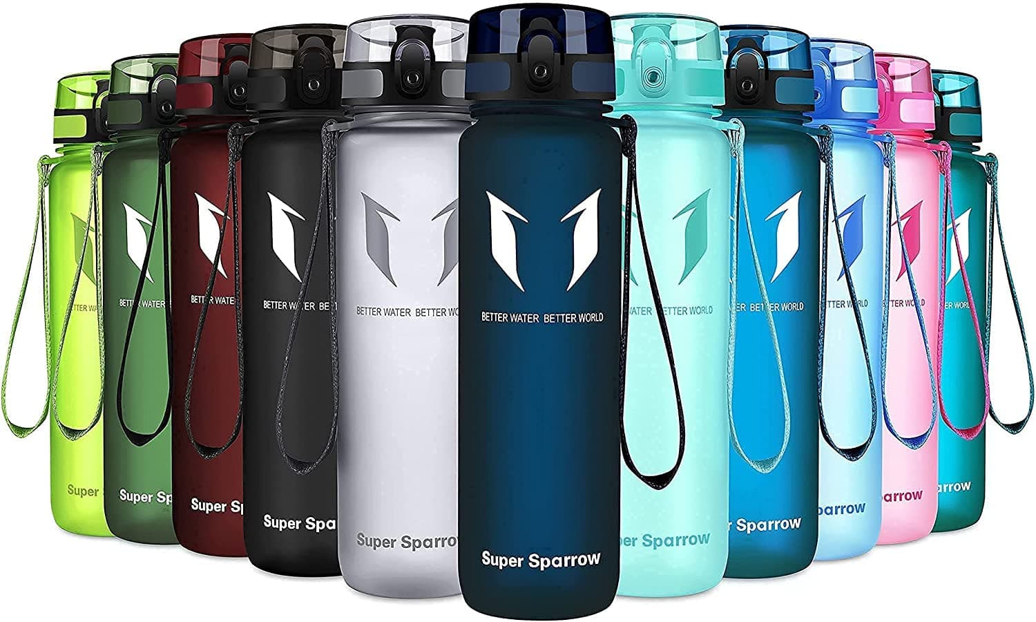 Super Sparrow Trinkflasche - Tritan Wasserflasche - 1000ml Blaubeere 🚴‍♂️🏋️‍♀️🌿