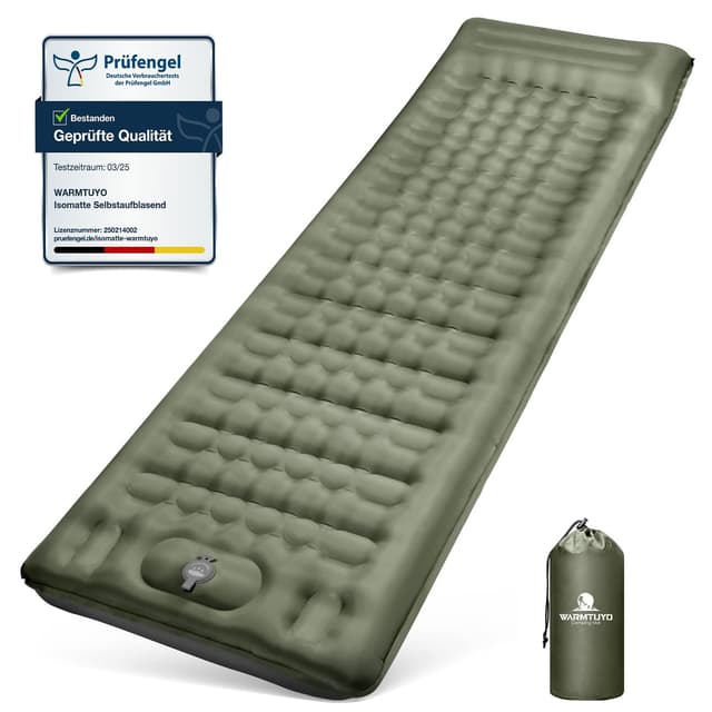 Isomatte Camping Selbstaufblasend, 12CM Verdicktes Aufblasbare Matratze 🏕️