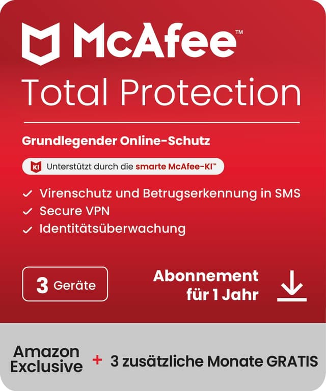🔒 McAfee Total Protection (3 Geräte) 2025 | 15 Monate | Secure VPN