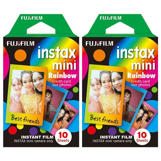 🌈 Fuji Instax Mini Regenbogenfarben Sofortbildfilm - 20 Stück