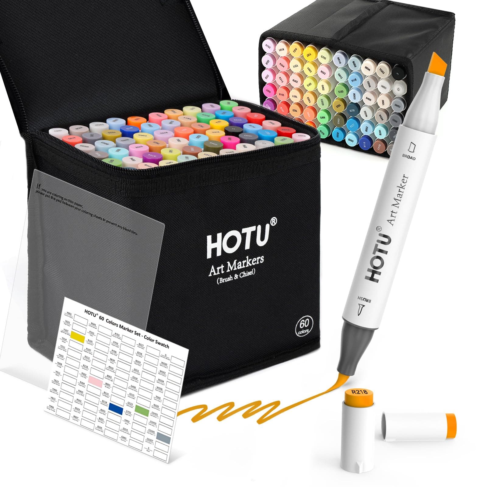HOTU Alkohol Marker Stifte Set - 60 Pinsel Marker Stift 🎨
