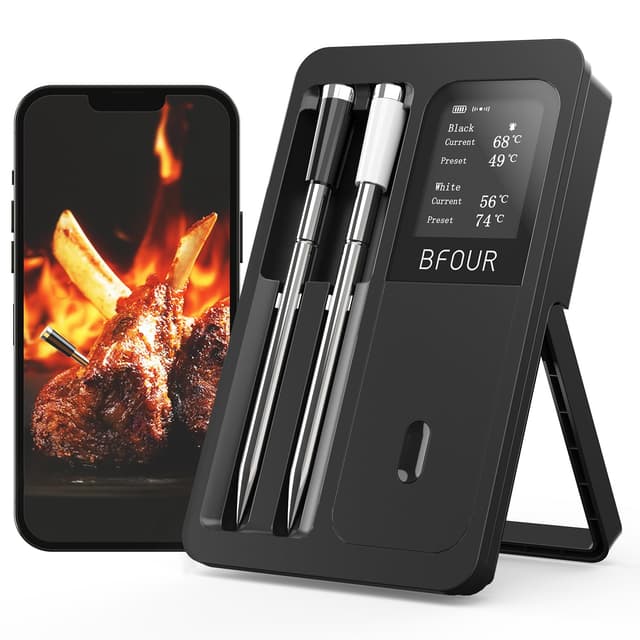 BFOUR Fleischthermometer Kabelloses mit 2 Sonden 🌡️🔥