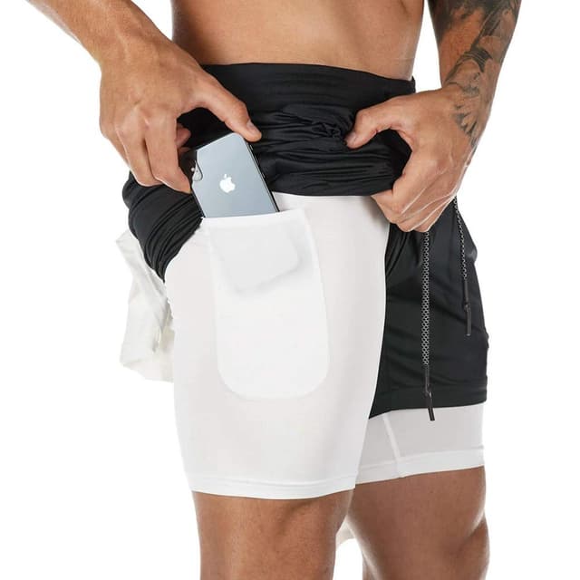 🏃‍♂️ Superora Herren Sport Shorts Laufshorts 2 in 1 Kurze Running Sporthose Fitness Training XS Schwarz