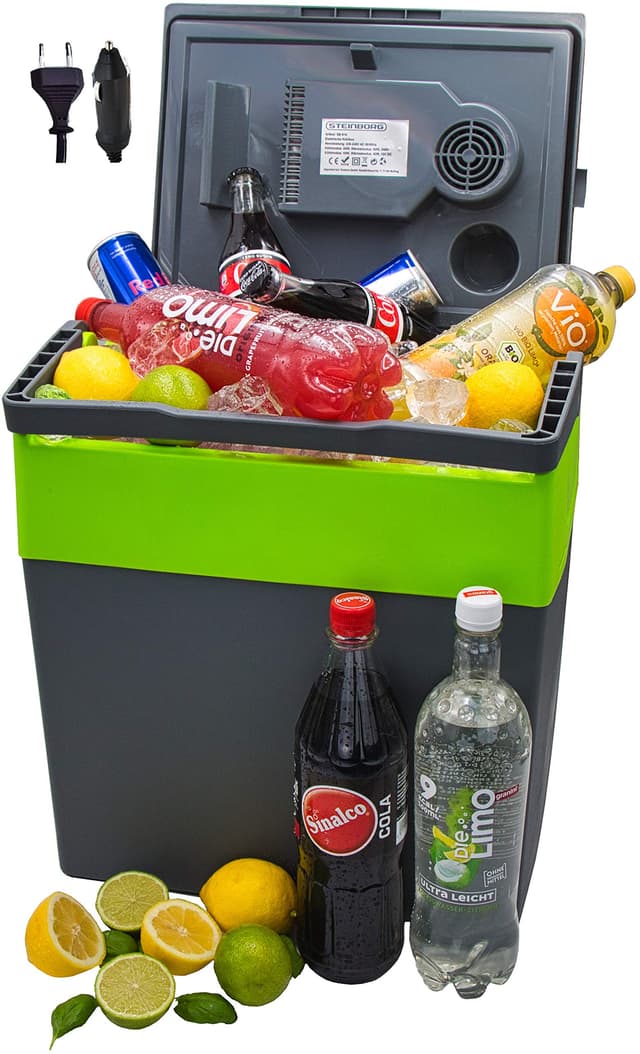 30 Liter 2in1 Kühlbox | Elektrische Kühlbox | Kühltasche | Isoliertasche | Thermobox | Warmhaltebox | Auto | Camping | Thermal Kühlbox Gora Grey/ Gilmo Green 🌞🏕️