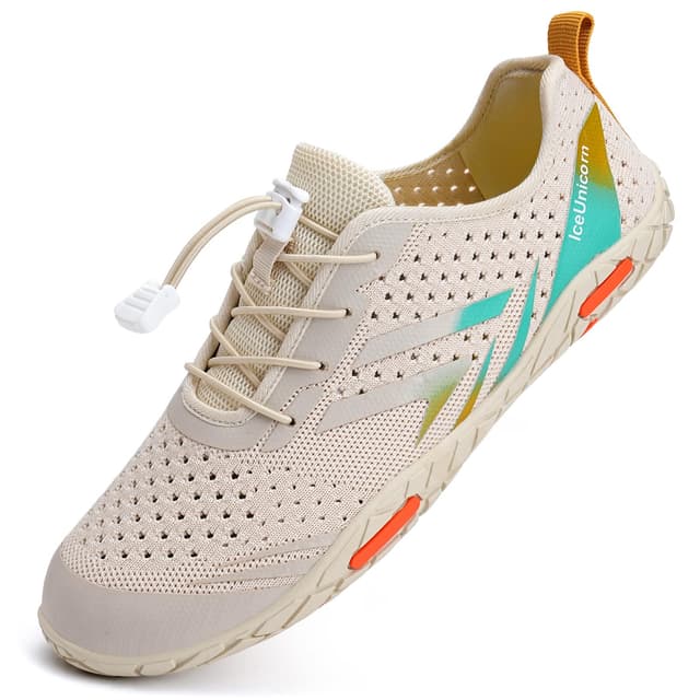 🌊👣 IceUnicorn Strandschuhe Badeschuhe Damen Herren Schwimmschuhe Aquaschuhe Sommer Schnell Trocknend Surfschuhe 39 EU Beige Orange - Angebot!