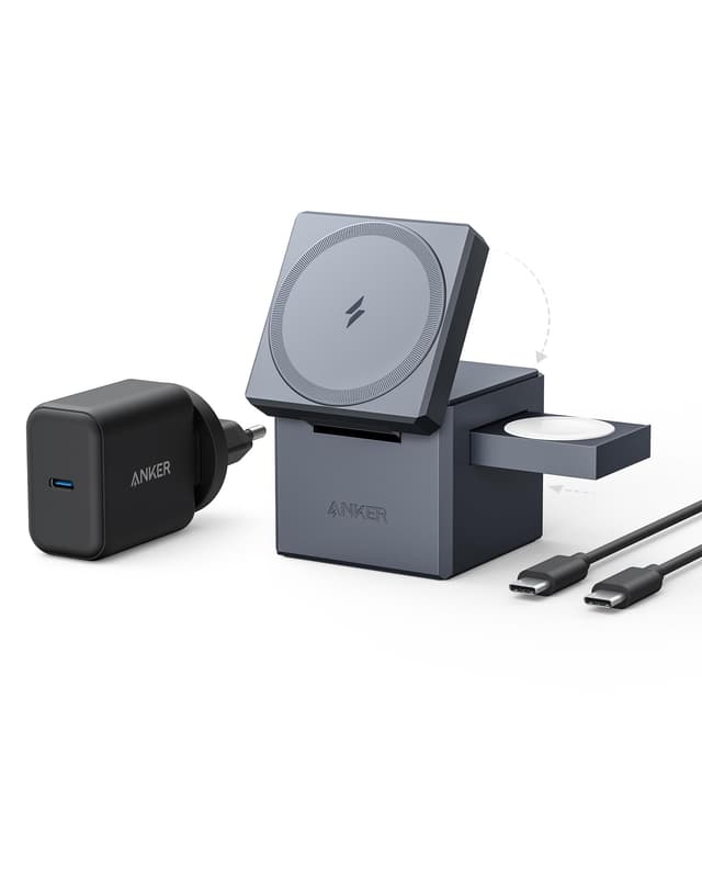 🔋📱 Anker 3-in-1 Cube mit MagSafe Ladestation, 15W Wireless iPhone Charger