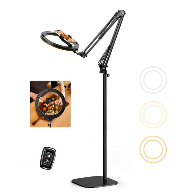 Upgrade Ringlicht Ringleuchte mit Stativ Overhead, Evershop 10” Overhead Handy Stativ mit LED Ringlicht Flexibel Lichtring 🌟📸