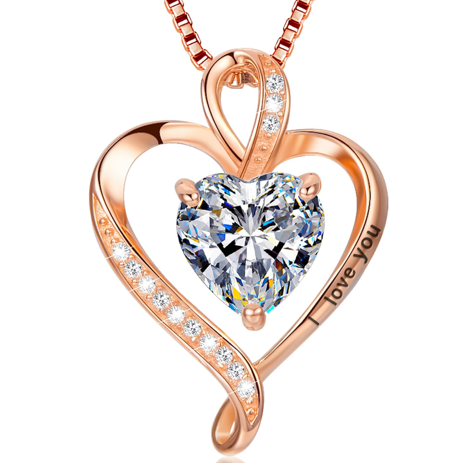 LAVUMO Herz Kette Damen Silber 925 ❤️ I love you Halskette Damen