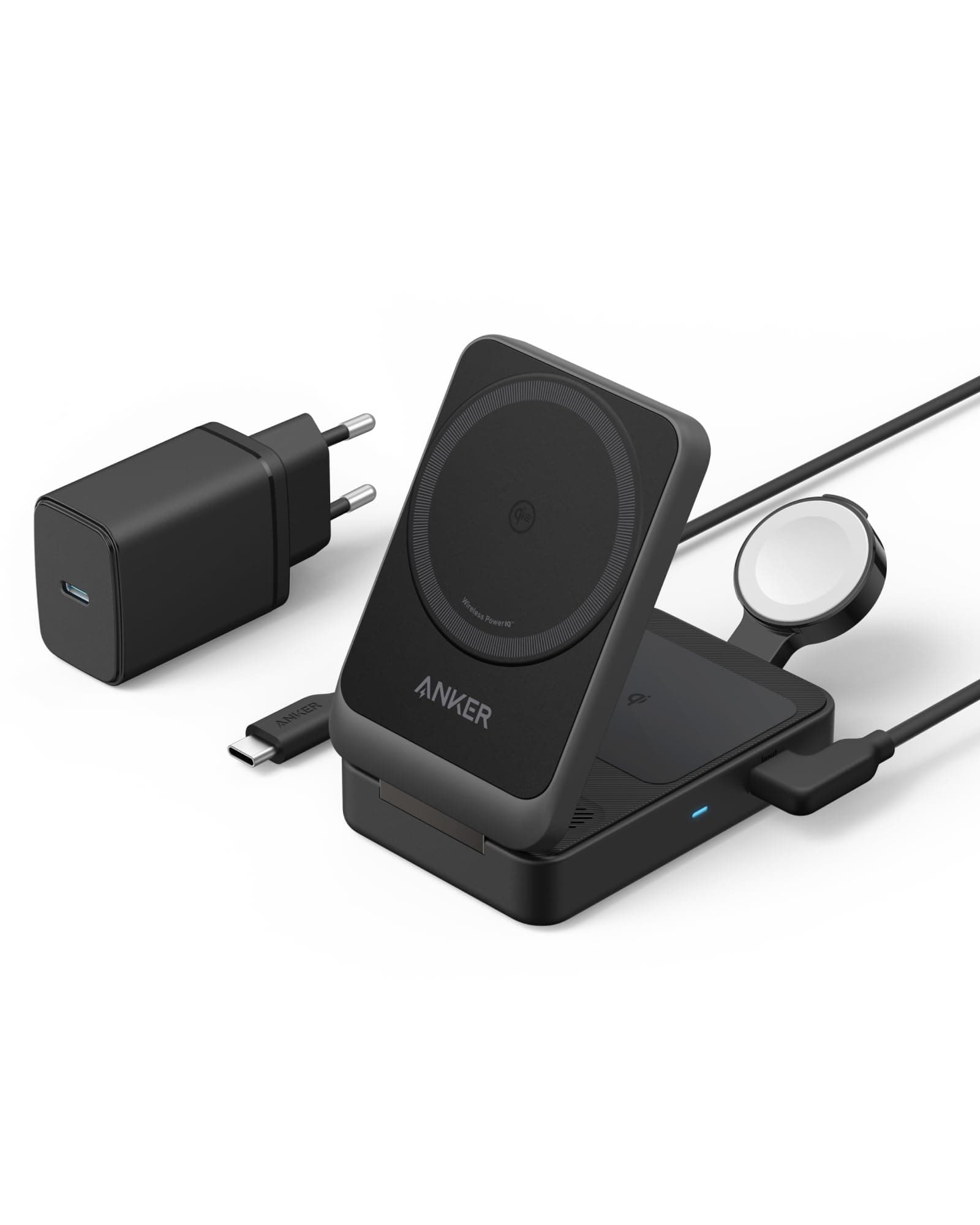 Anker MagGo 3-in-1 Ladestation Schwarz 📱⌚🎧