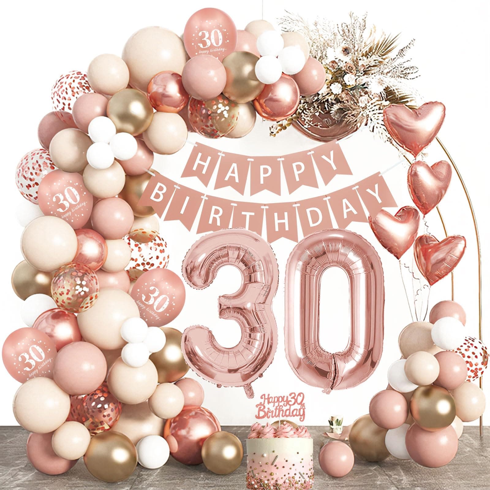 🎈🎉 Deko 30 Geburtstag Frauen - AivaToba Rose Gold Party Deko 🎂🎁