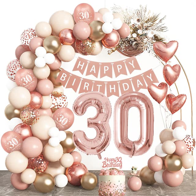 🎈🎉 Deko 30 Geburtstag Frauen - AivaToba Rose Gold Party Deko 🎂🎁