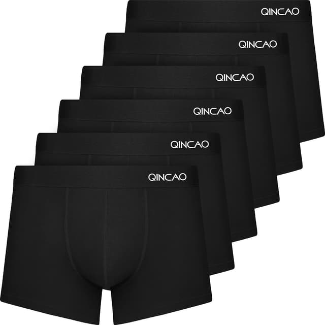 QINCAO Boxershorts Herren 6er Pack 🩲 XL 6x Schwarz - 16.99€