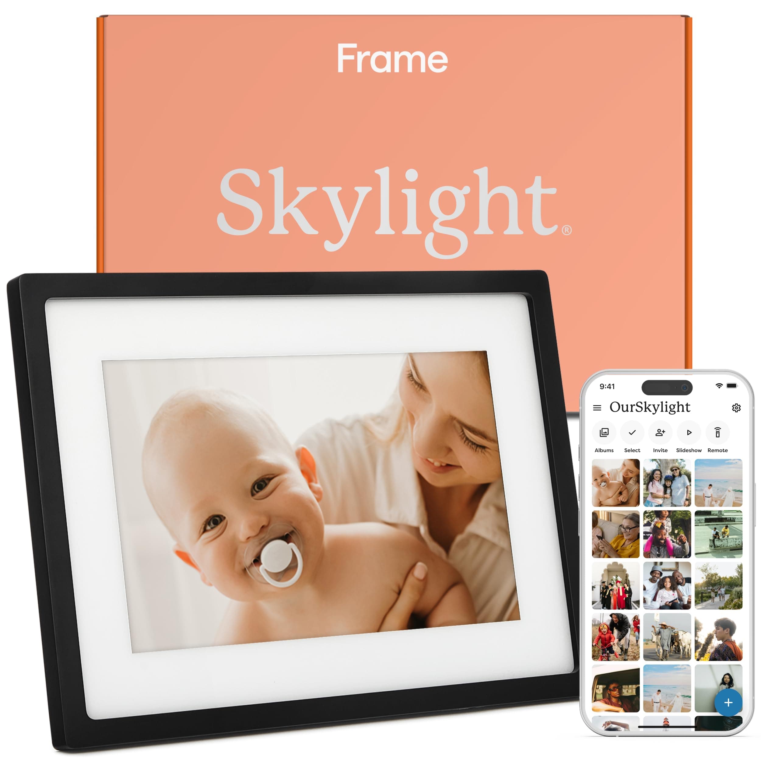 📸 Skylight Frame WLAN Digitaler Bilderrahmen 10 Zoll Touch-Screen 🎁 Schwarz - Tolles Geschenk