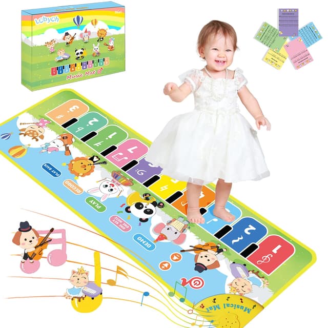 🎶 Lobyoh Baby Musikmatte Klaviermatte mit 8 Musikinstrumente | Spielzeug Geschenk für Kleinkinder 🎁