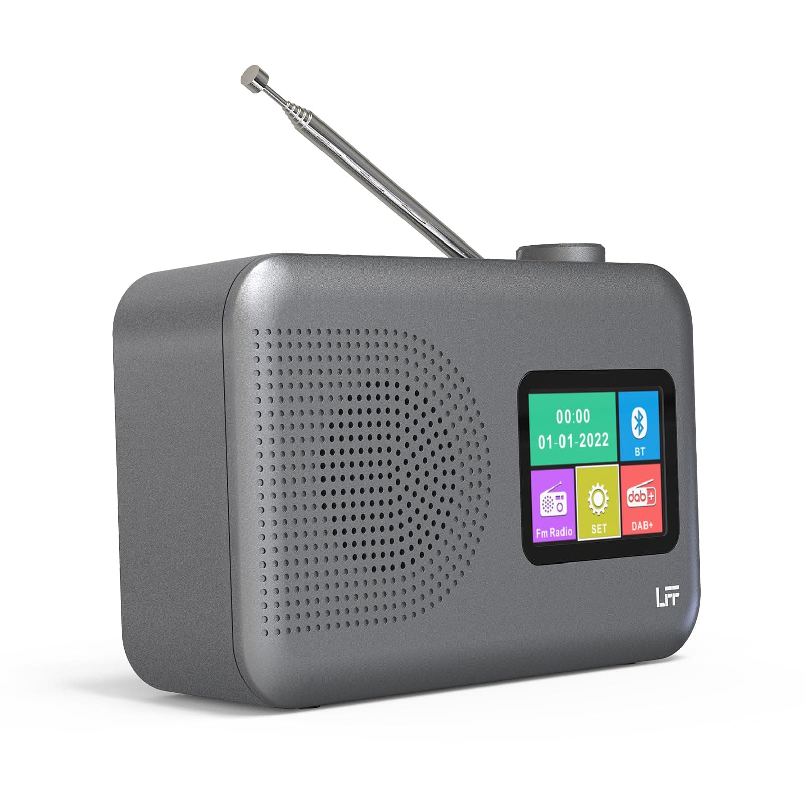 📻 LFF DAB Digitalradio mit Bluetooth und Farbdisplay - Grau