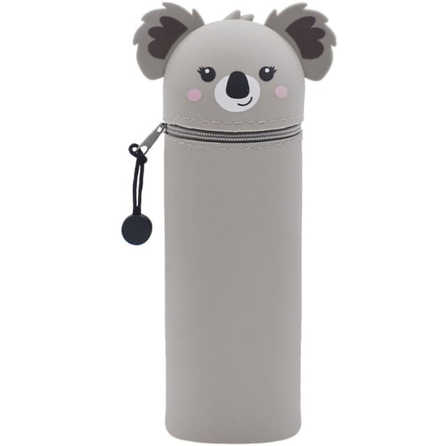 🦕🦄 GDFJBG 2-in-1 Silikon Federmäppchen - Dinosaurier, Kawaii, Tischstifthalter Federtasche Tischstifthalter, Reißverschluss, Silikon, Stiftetasche Buntstifte Marker (Koala) 🐨