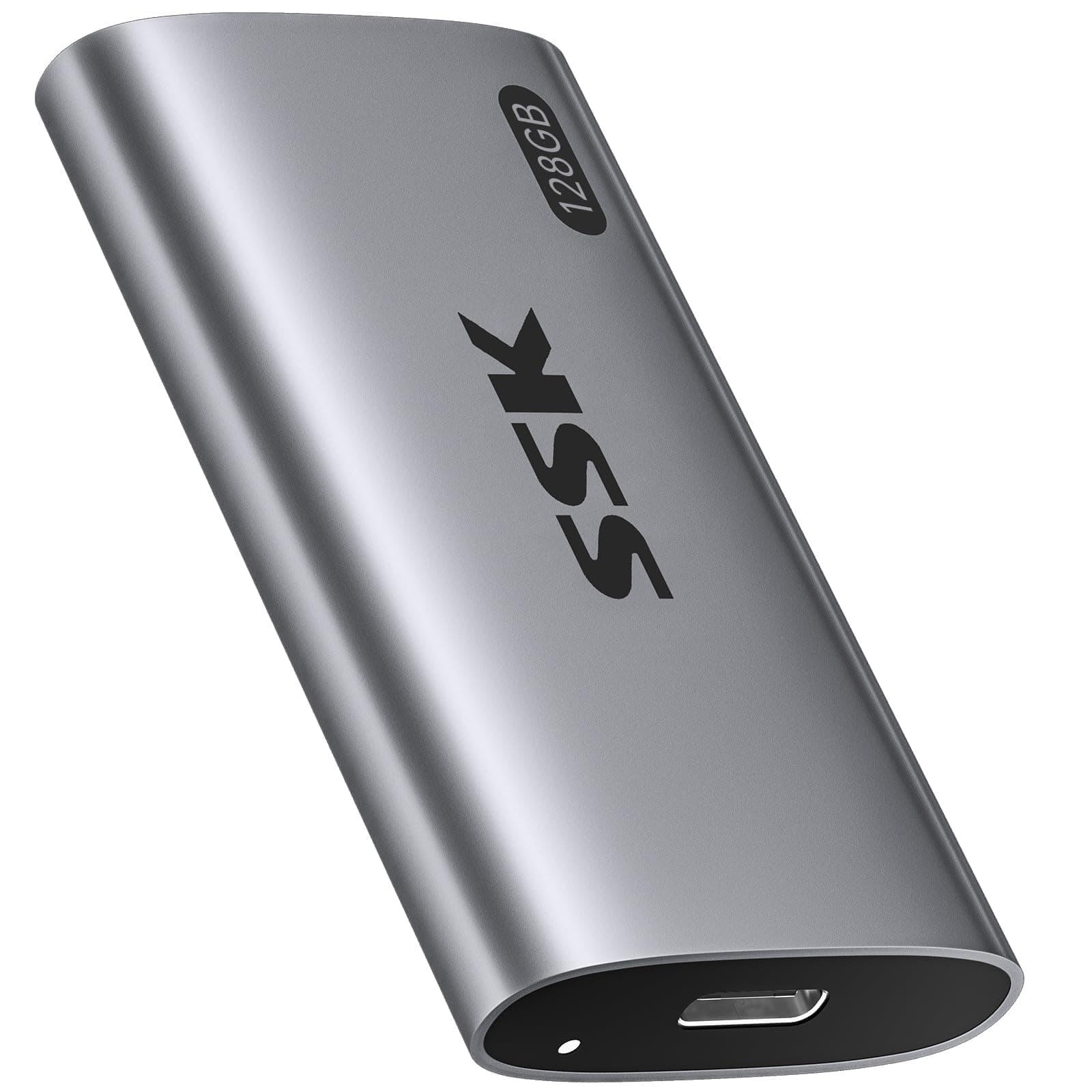 SSK 128GB Externe SSD Festplatte 🔥 Portable SSD bis zu 550 MB/s 🔥 USB C SSD für iPhone 15/Pro, Windows, Mac, Android