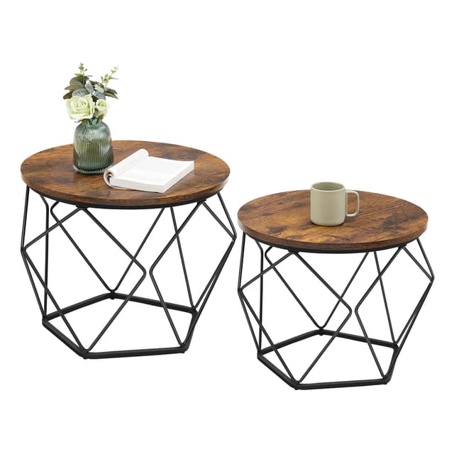 VASAGLE Couchtisch rund, 2er Set, Vintage-Flair 😍🏡