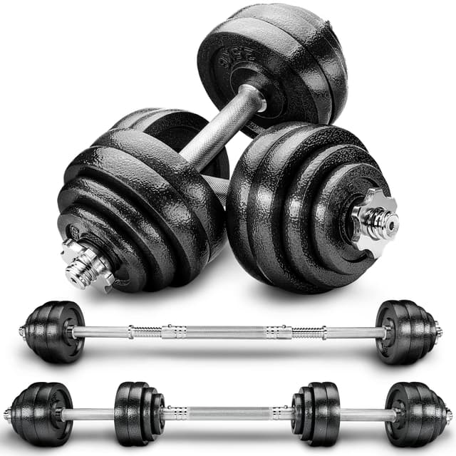 🏋️‍♂️ RE:SPORT 2-in-1 Hanteln Set 15-30kg | Gusseisen verstellbar | Kurzhantel & Langhantel 🏋️‍♀️