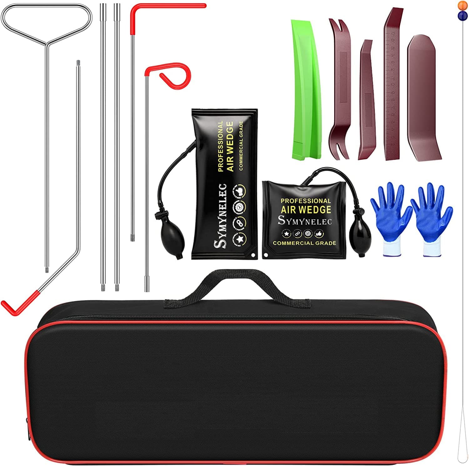Menborn Professionelles Auto Werkzeug Set 16-teilig 🚗🔧🔨 Luftkeilpumpe, Spurloser Keil, Handschuhe