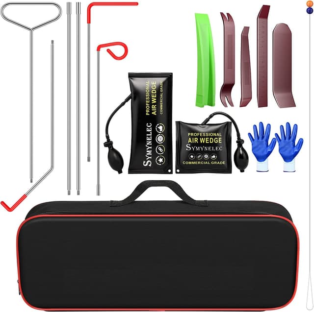 Menborn Professionelles Auto Werkzeug Set 16-teilig 🚗🔧🔨 Luftkeilpumpe, Spurloser Keil, Handschuhe