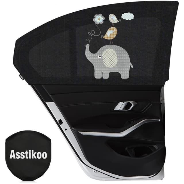 Asstikoo Auto Sonnenschutz Baby - 2 Stück (L-55 * 100cm) Schwarz 🌞