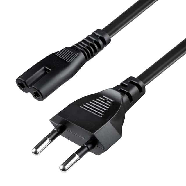 🔌 Tolesum 1,5m Netzkabel 2 Polig Power Cable, Euro Plug C7 Stromkabel 2 polig - Schwarz 1.5m-Black 💥