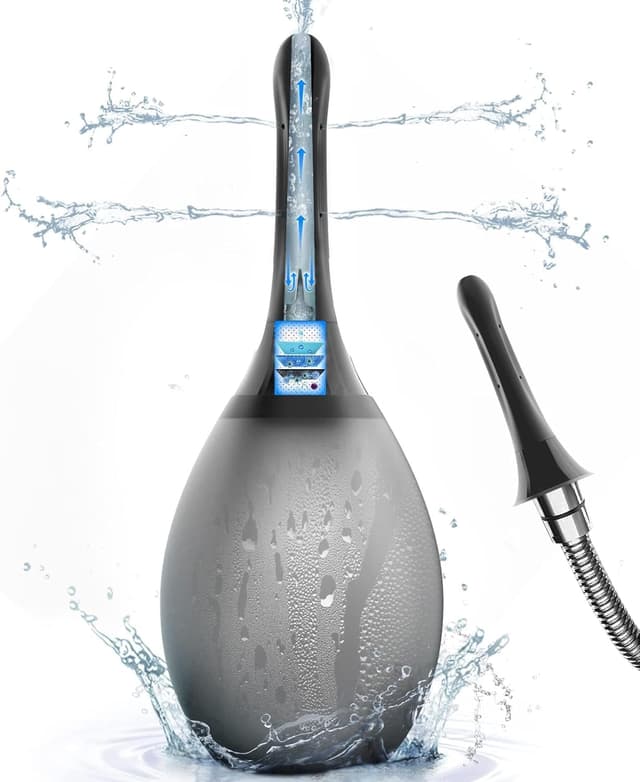 🚿 Analdusche für Mann und Frau - Einlaufgerät zur Darmreinigung 245ml Silikon Analdusche, Anti-Rückfluss Vaginaldusche Irrigator zur Darmspülung Analspülung (Schwarz) 🌟