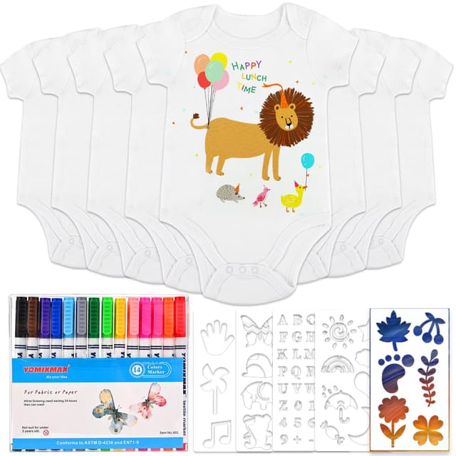 Tigvio 8 Stück Lätzchen zum Bemalen Set 🎨👶
