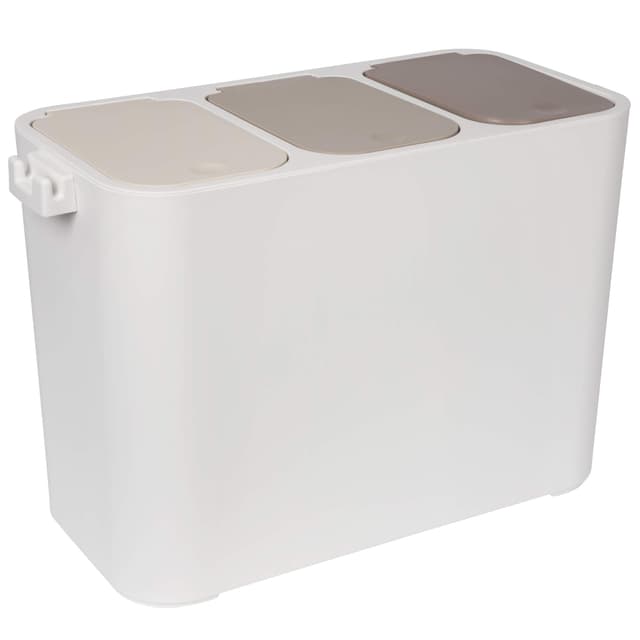 🌟 ONVAYA® Mülltrennsystem Ben | Mülltrennung mit mehreren Fächern | Mülleimer in creme-weiß 🌿