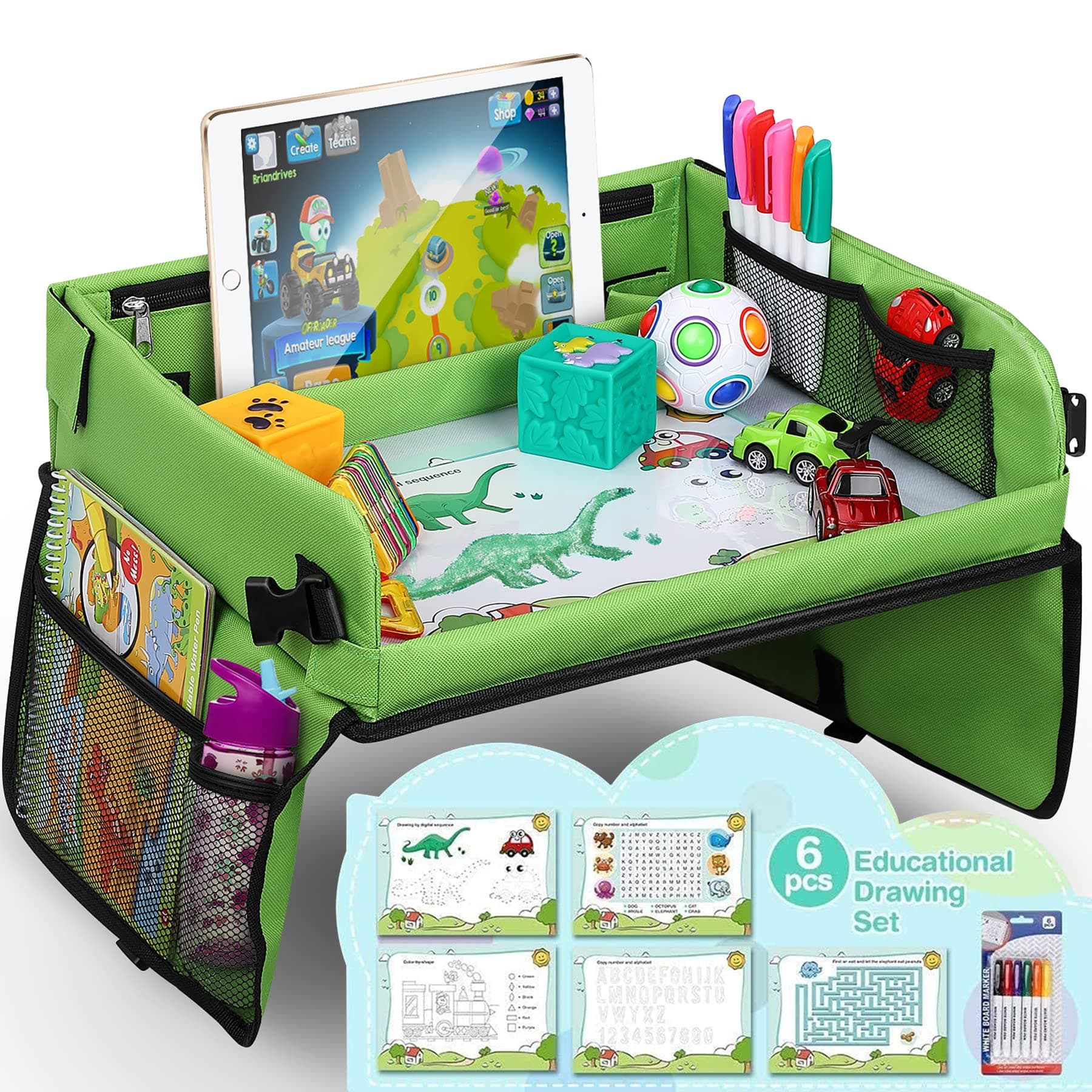 🎨 Lenbest Kinder Reisetisch Kindersitz Spiel - Lernspielzeug für Zuhause, Schule und Reisen