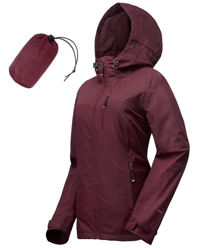 33,000ft Regenjacke Damen Wasserdicht 🌧️ Atmungsaktiv 🌬️ Leichte Jacke mit Kapuze Windbreaker