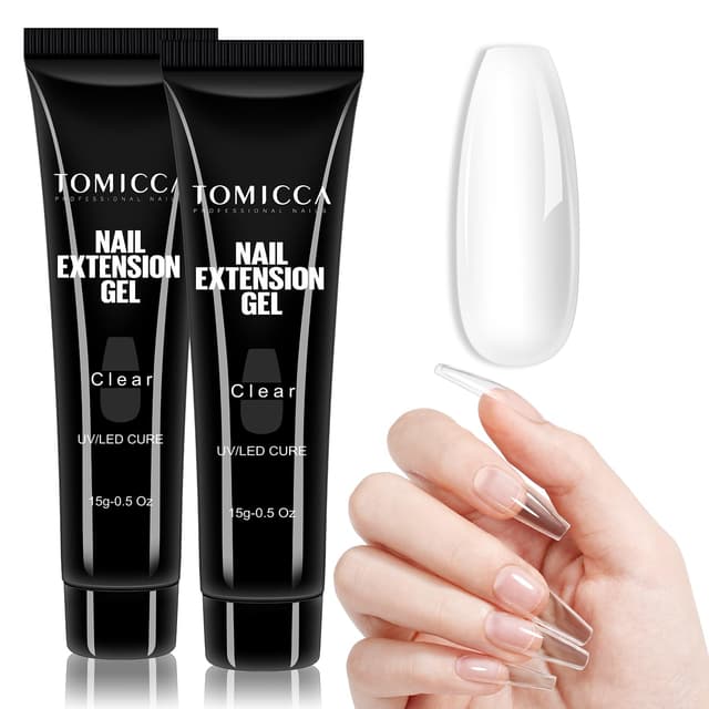 🌟 TOMICCA Acrylgel Für Nägel Clear, 2 * 15g Quick Extender Polygel Für Gelnägel 🌟