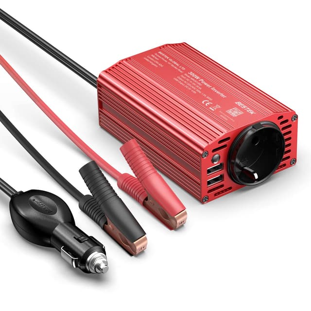 🔌🔋 BESTEK Spannungswandler 12v auf 230v Wechselrichter 12v auf 230v, mit 2 USB: 5V/4.8A Umwandler