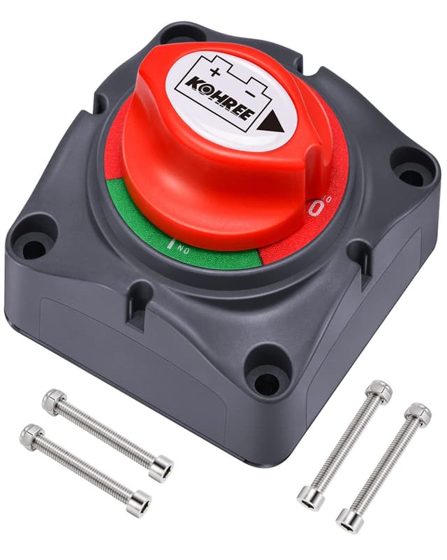 🔋🚗 KOHREE Batterieschalter 12V / 24V - Batterietrennschalter 275 Amp - Wasserdicht