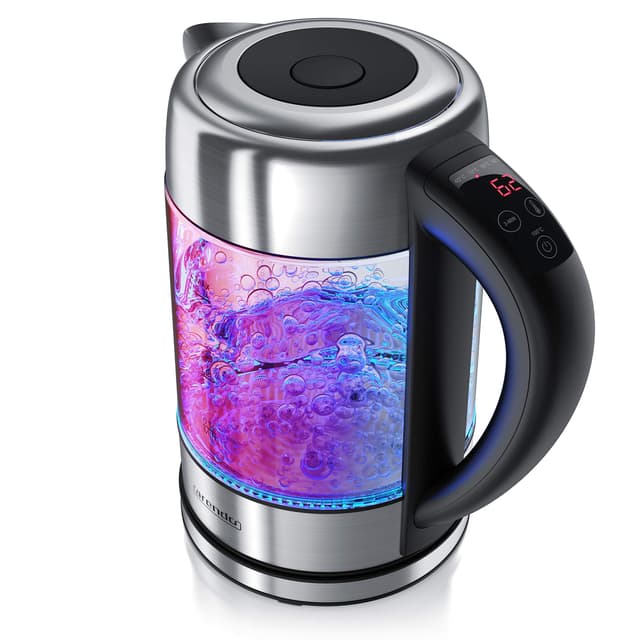 Arendo - Wasserkocher Glas mit Temperatureinstellung - 1,7l 🌡️🍵