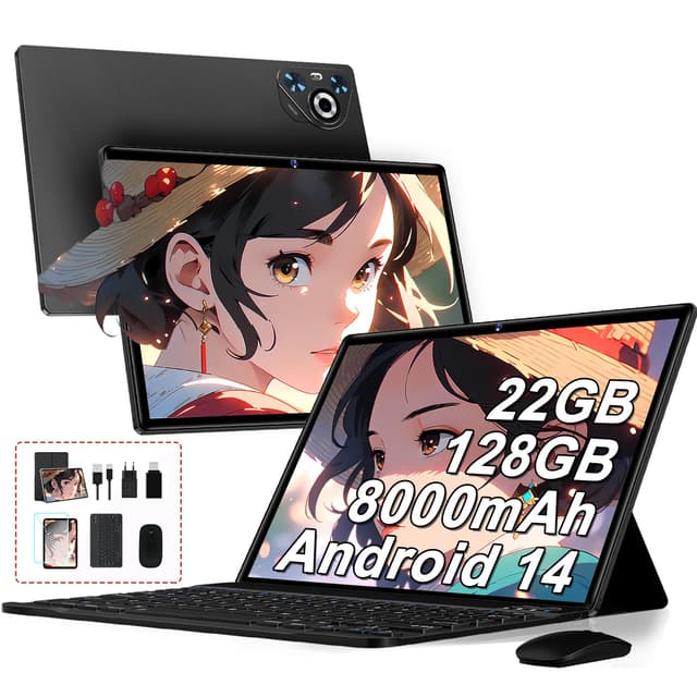 Dghrti Tablet 10 Zoll Android 14, 22GB RAM 128GB ROM/TF 1TB 🚀🔥