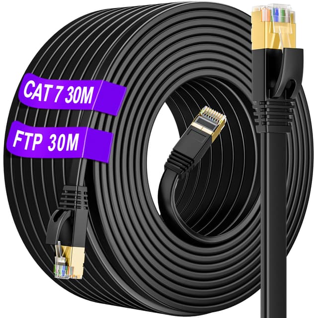 🔥 Deal des Tages! 30m Cat 7 LAN Kabel - High-Speed Gigabit Ethernet Kabel 🚀