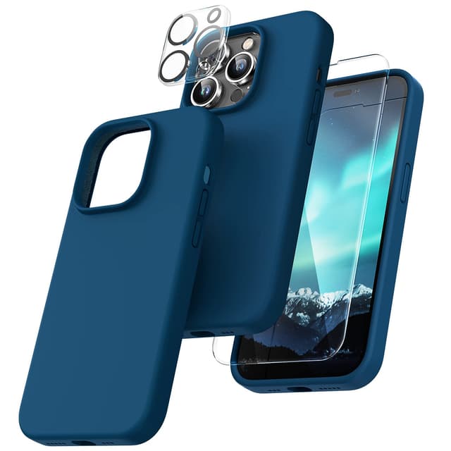 📱🔵 TOCOL iPhone 14 Pro Silikonhülle - Stoßfest & Anti-Rutsch