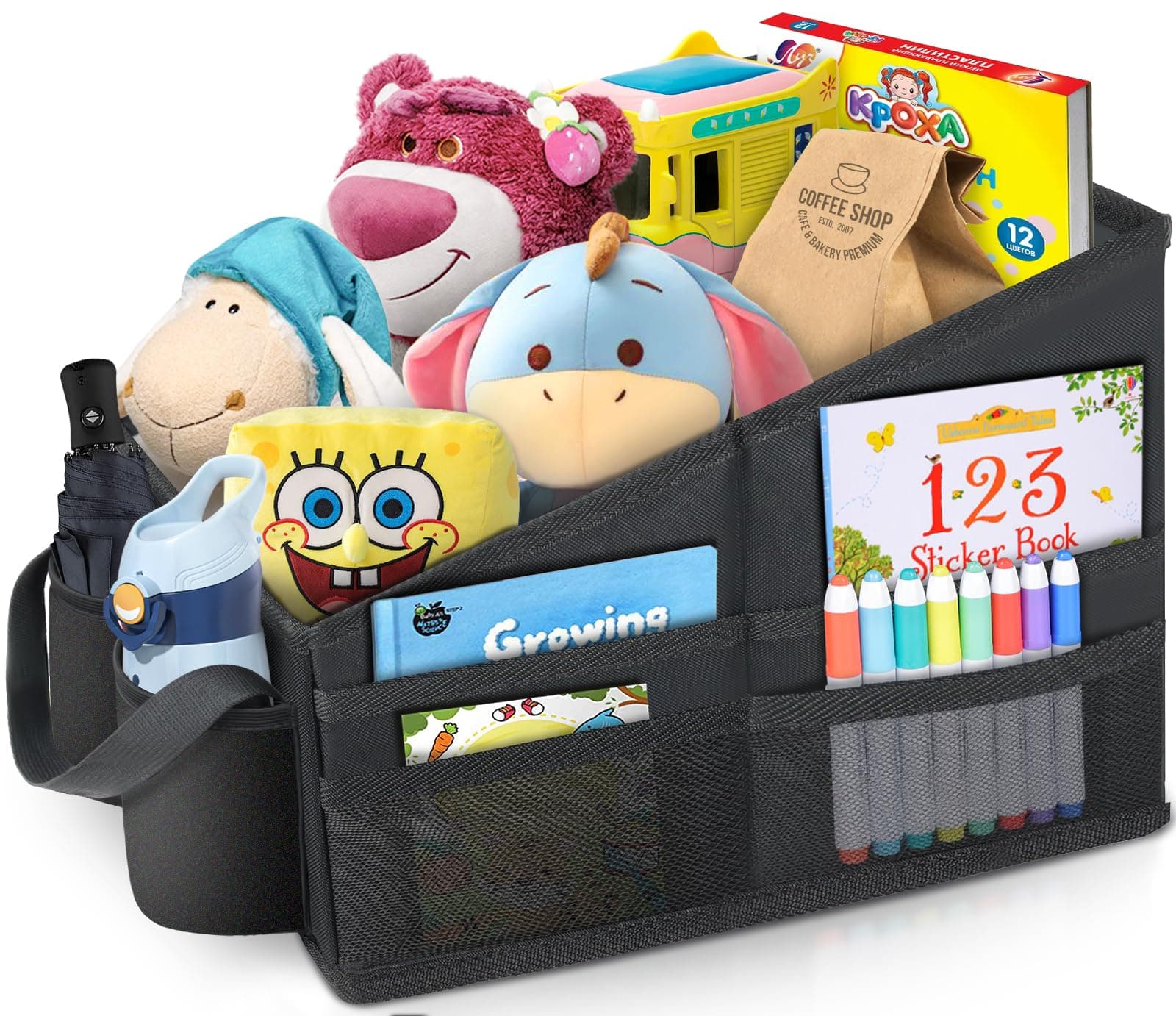 🚗 Premium Auto-Rücksitz Organizer für Kinder 🧸📚🥤