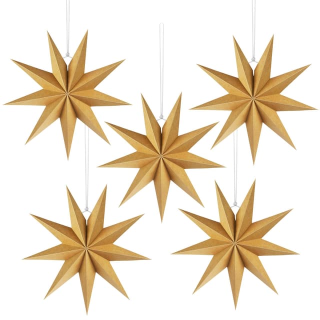 Vicloon 5 Stück Faltstern Weihnachten 🌟 Dekoration für Festlichkeiten 🎄