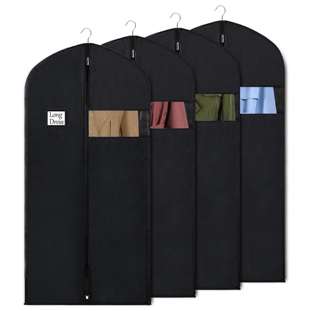 👗👜 Syeeiex Kleidersack für die Aufbewahrung, 60x152 cm - 4 Stück Schwarz
