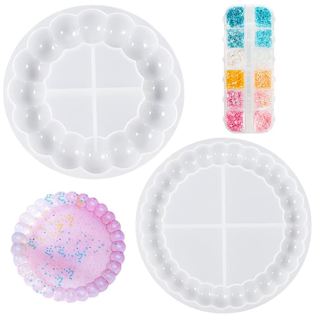 🌟 Mooshy 2 Stile Silikonform Untersetzer - Bubble Tray Form Silikonformen