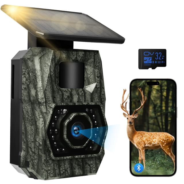 📸 Wildkamera WLAN mit Solarfunktion 🌞🦌 48MP 1296P Nachtsichtkamera