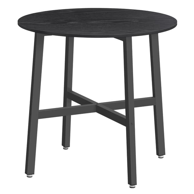VASAGLE Esstisch klein, runder Küchentisch 🌟 Industrie-Design 🍽️ Ebenholzschwarz + Tintenschwarz