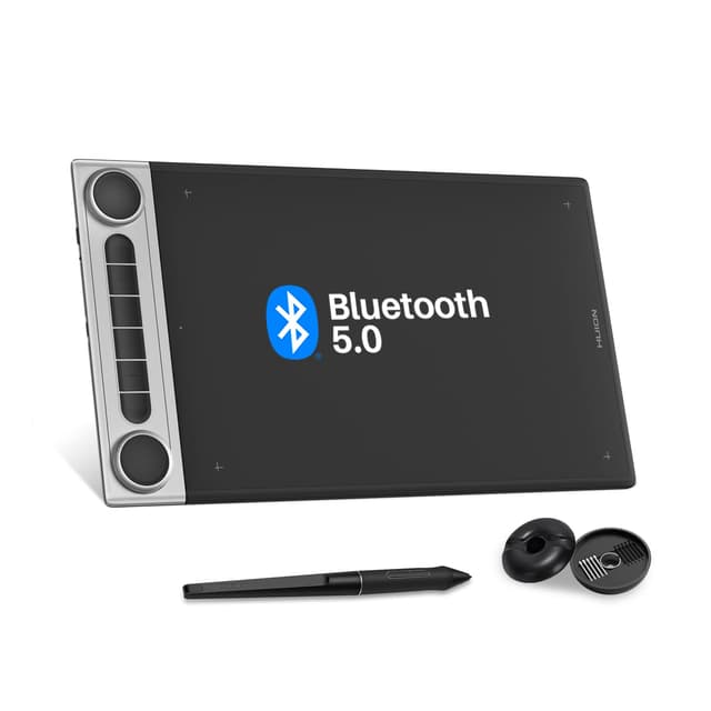 🎨 HUION Inspiroy Dial 2 Grafiktablett Bluetooth mit Dual Dial Controllern und 6 Programmierbaren Tasten Stifttablett